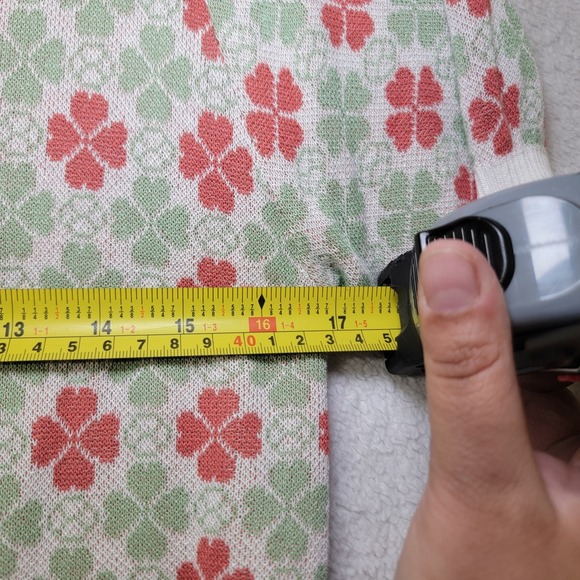 St Patricks Vtg V-neck Printed Fairycore Cardigan Green XS Clover Leaf Print - Picture 5 of 8